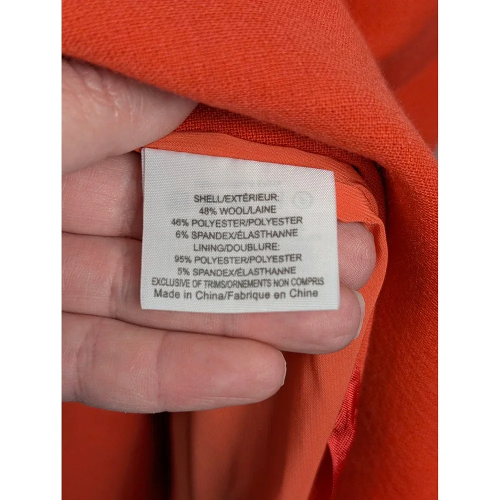 Tory Burch Sheath Dress‎ SZ 14 Orange Pockets Textured Sleeveless