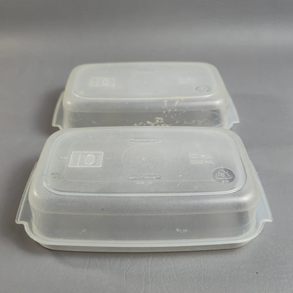 Rubbermaid Servin Saver Lot Of 3- (2) #10 12 Oz & #10 17 Cup Almond‎ Rectangle