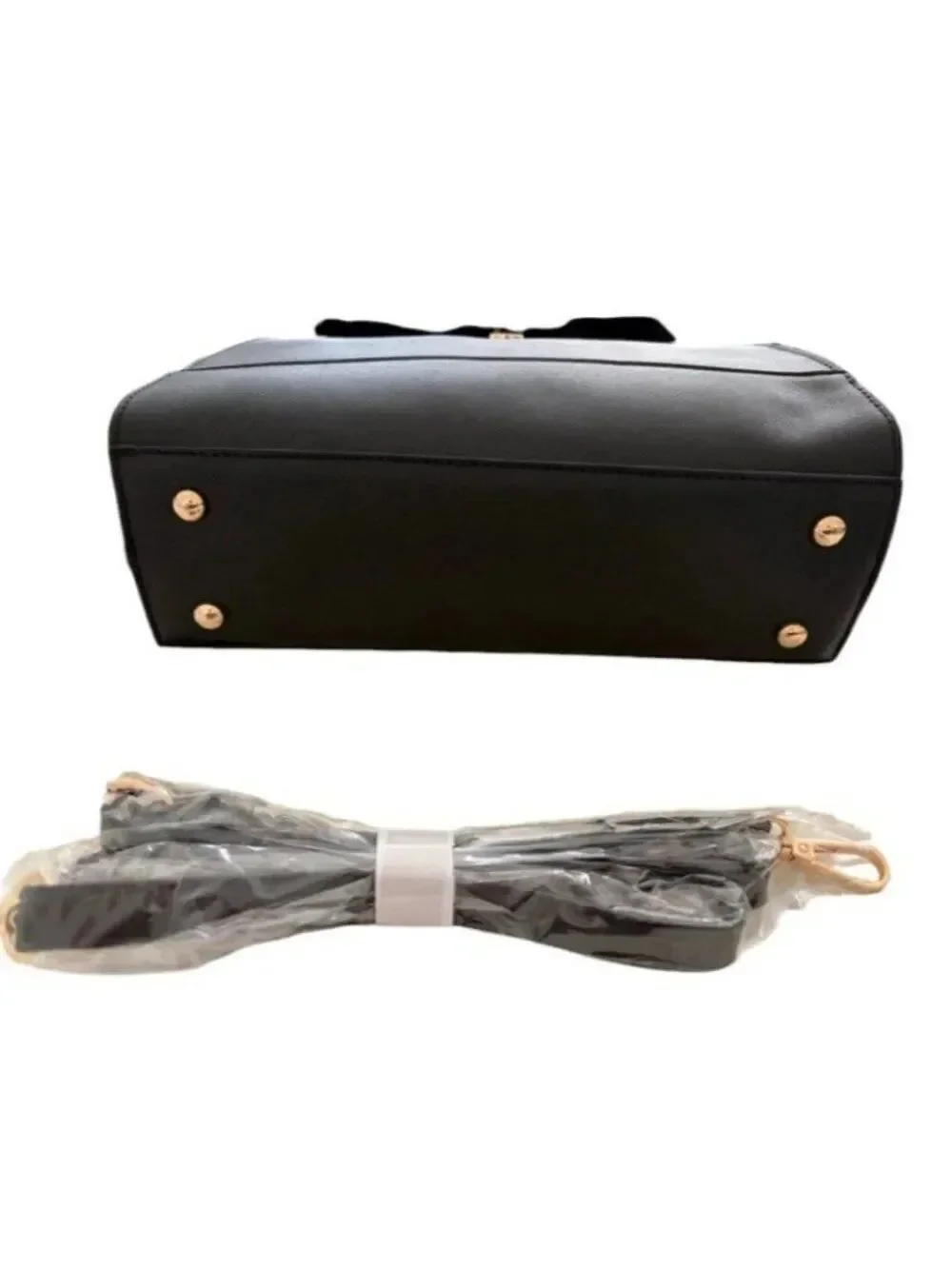Trina Turk Top Handle Satchel Black Vegan Leather Shoulder Bag NWT $148 MSRP