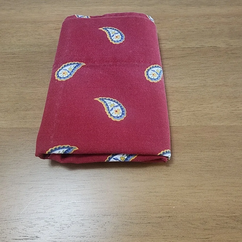 Dan River Single Red‎ Paisley Pillowcase Vintage 90's Trending