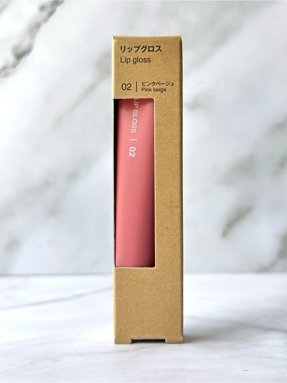 MUJI Eyeshadow Palette 03 Smoky Pink + Lip Gloss 02 Pink Beige Set Japan New
