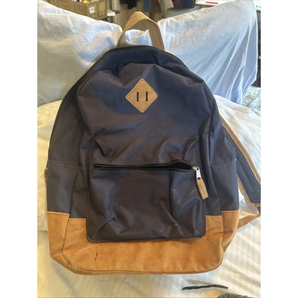 trailmaker backpack Dark Blue Faux Leather Bottom/trim‎ School Computer Bag