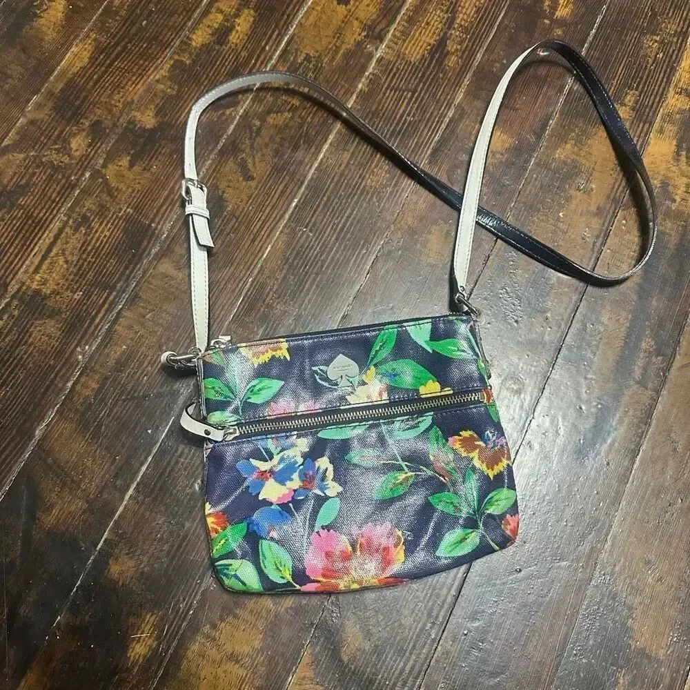 Kate Spade colorful floral roses small crossbody purse