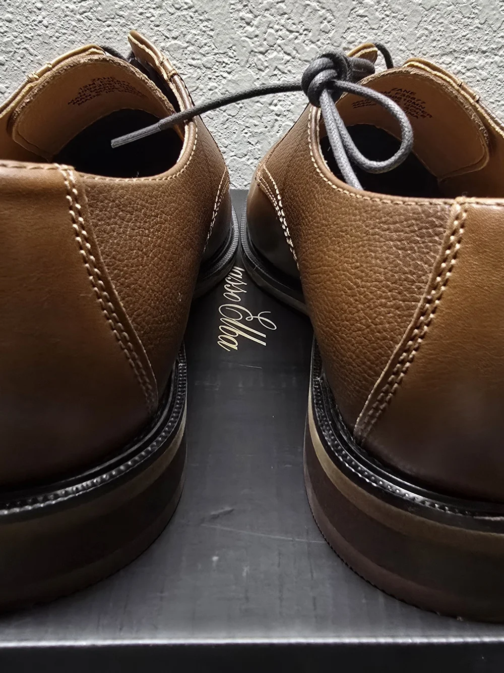 Zane Men's Tan & Brown Leather Derby Shoes Men Size 12