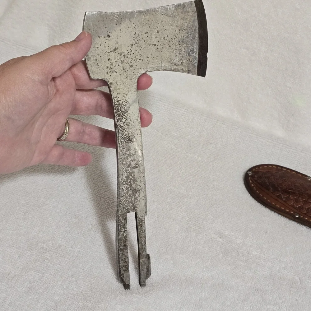 VTG Western Boulder‎ Colo Knife Axe Combo Set with Leather Sheath USA 1930s
