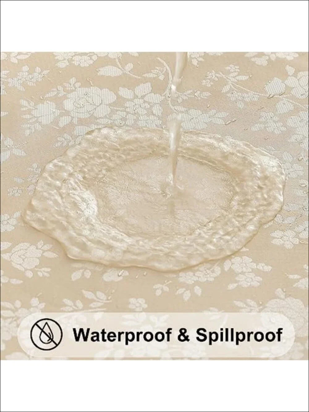Waterproof Vinyl Tablecloth 60x102 Floral Embossed Heavy Duty Rectangle Dining
