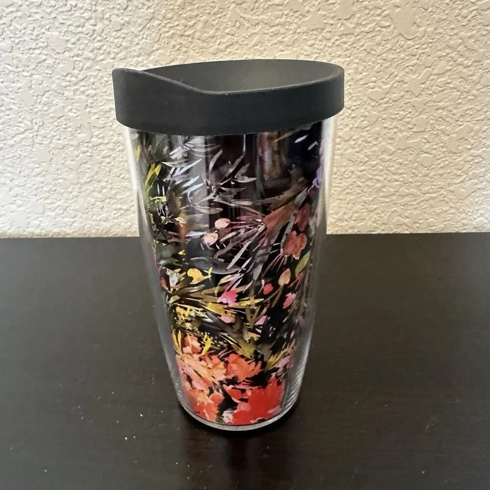 Tervis Travel‎ Mug 16 Oz Kelly Ventura - Bright Floral Wrap With Travel Lid