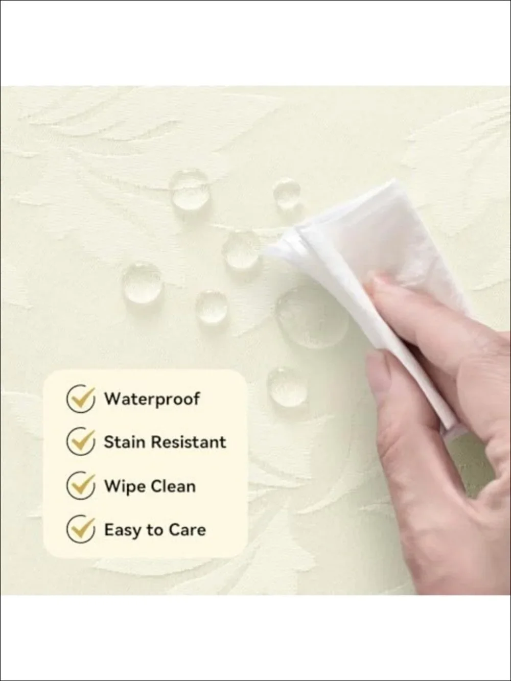 Jacquard Rectangle Tablecloth Waterproof Damask Floral 60x120 Inch Dining