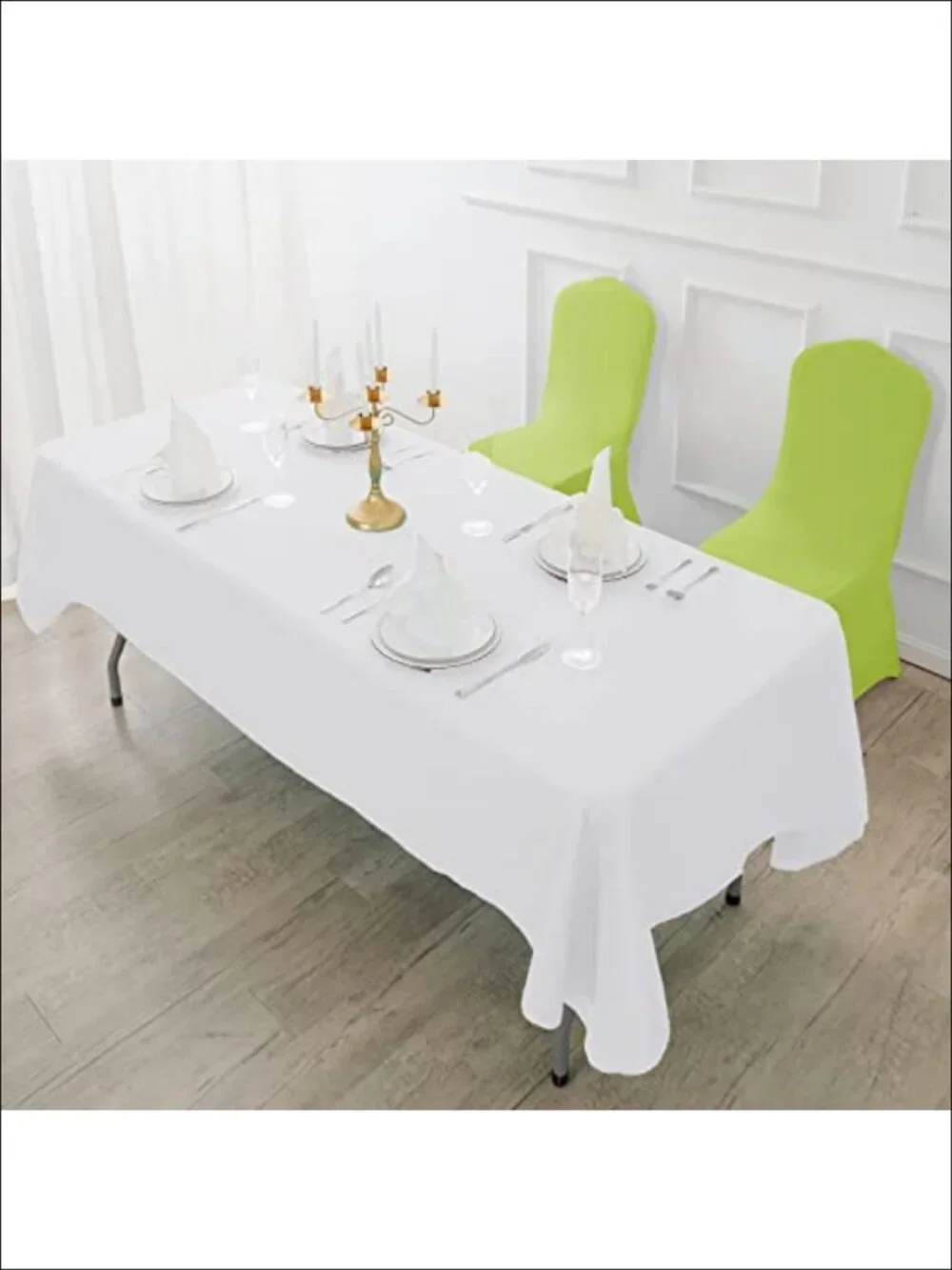 6 Pack Rectangle Tablecloth 60x102 Polyester Fabric Wrinkle Resistant for Party