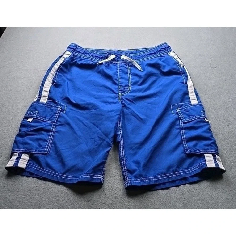 Kanu Surf Men's Barracuda Swim Trunks Board Shorts‎ Blue Size Small Pockets