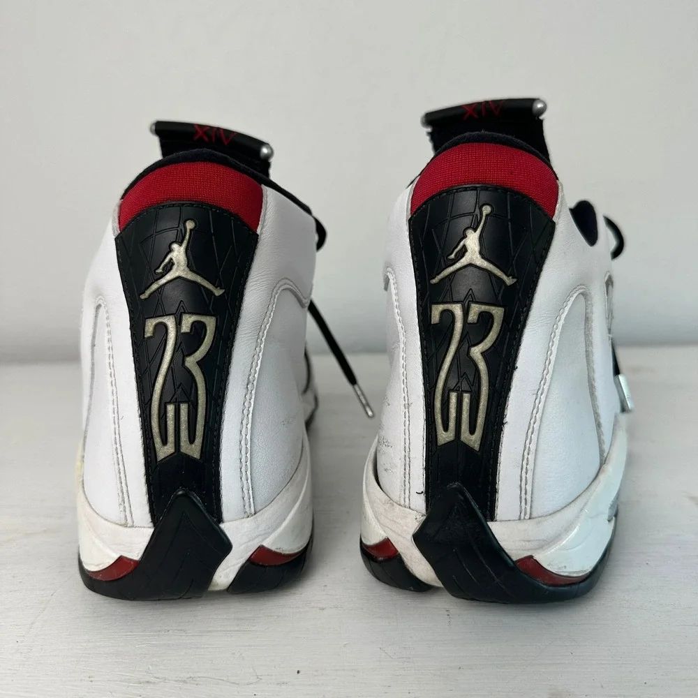 Jordan Sneakers Mens 12 Air Jordan 14 Retro Black White Red Basketball
