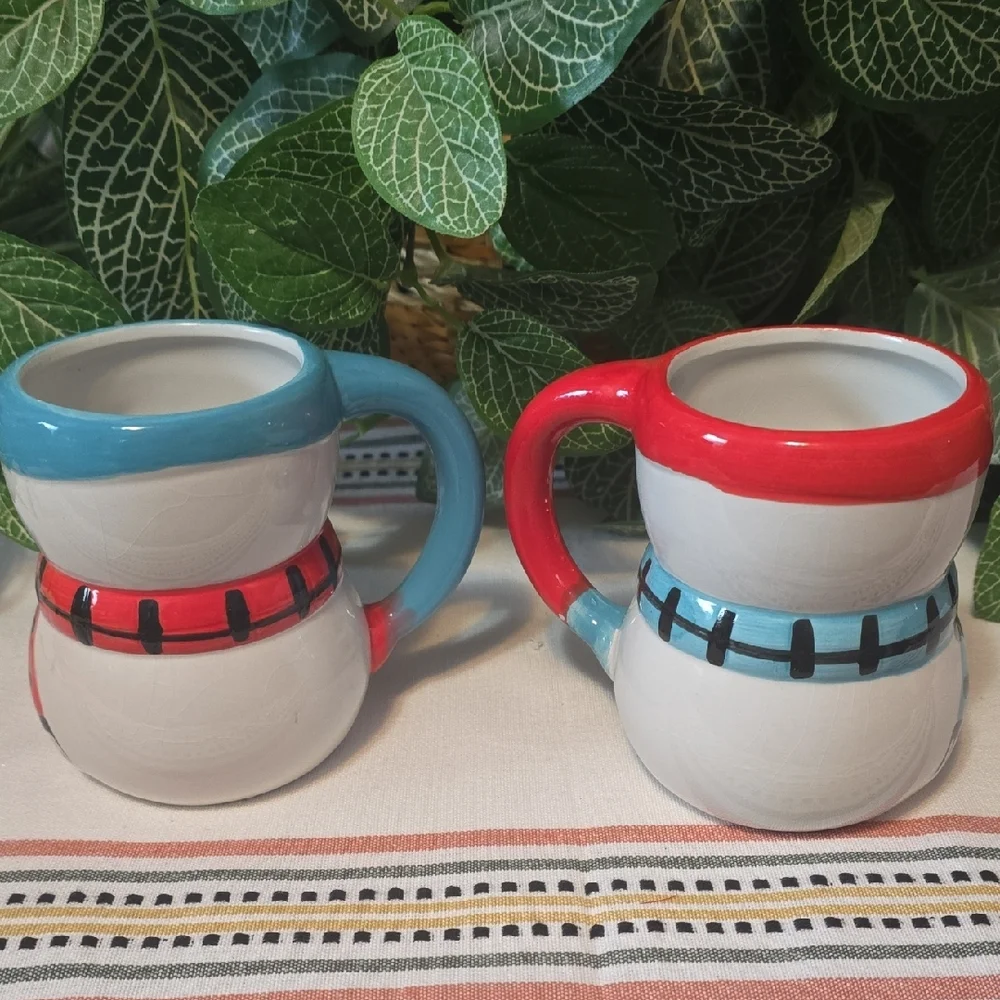 Bay Island Ceramic Snowmen Mugs