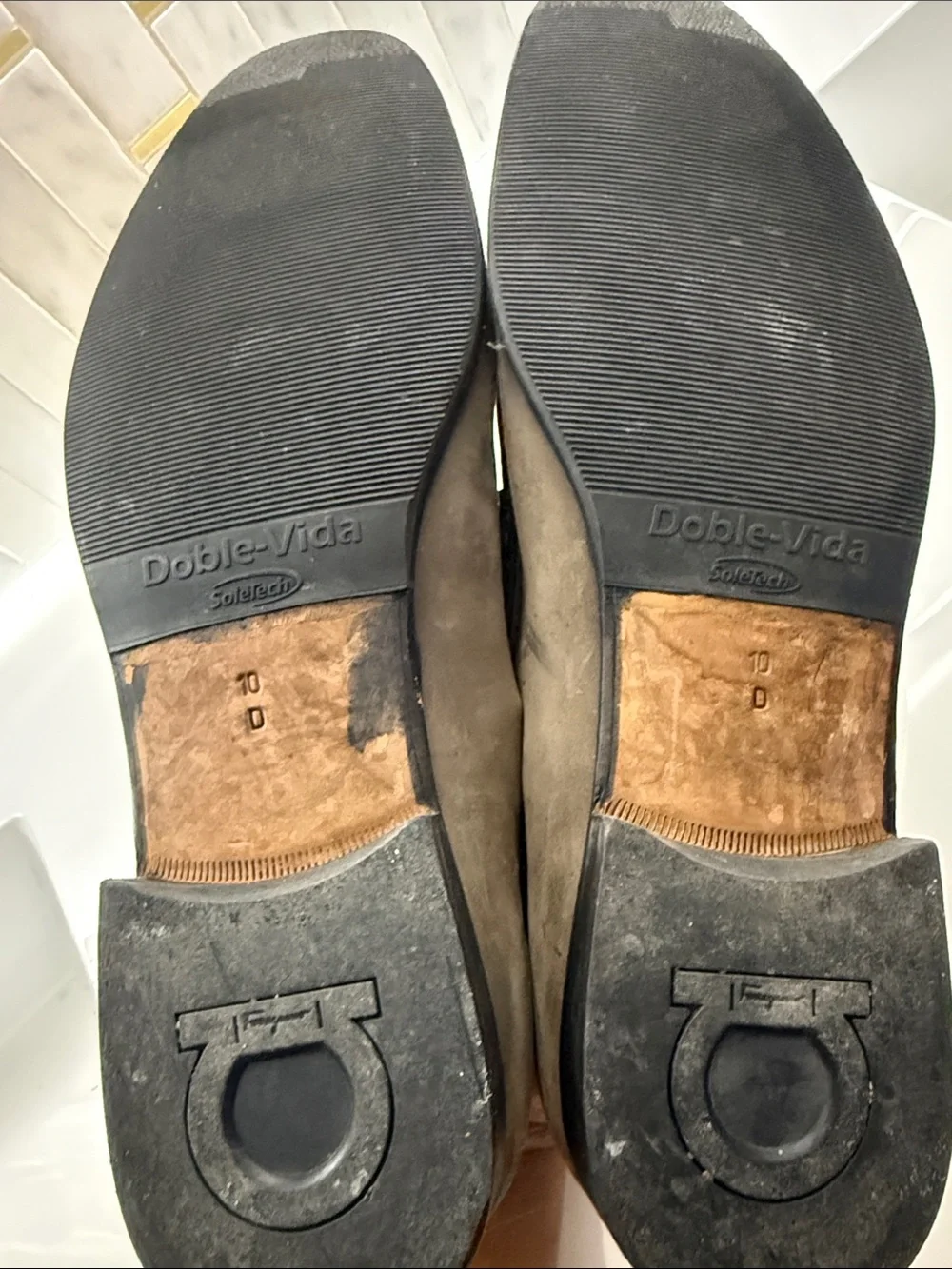 Salvatore Ferragamo taupe suede