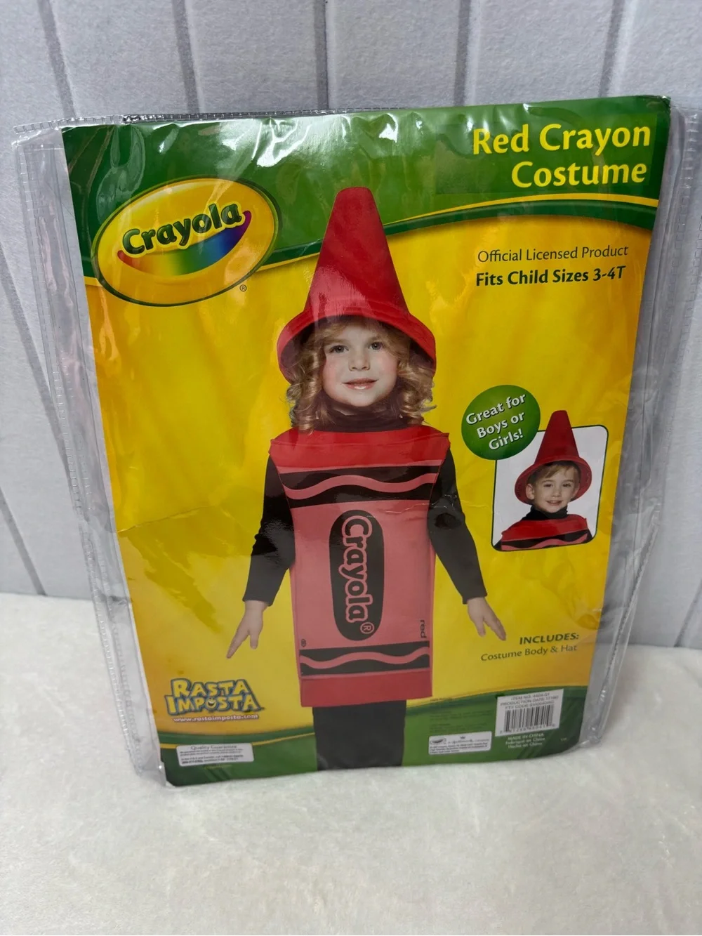 Crayola Red Crayon Kids Costume with Black Accents Child 3-4 T‎