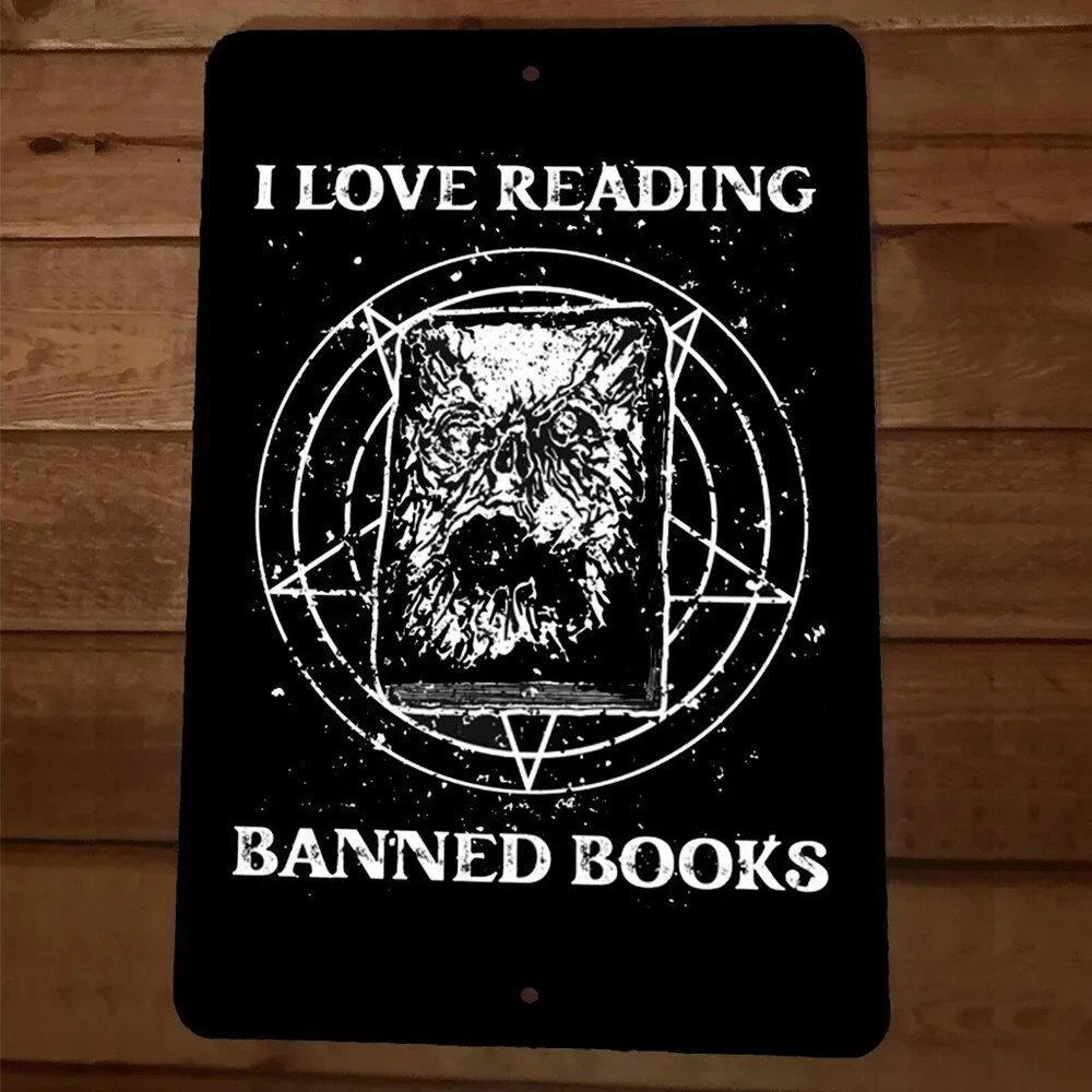 I Love Reading Banned Books‎ 8x12 Metal Wall Sign