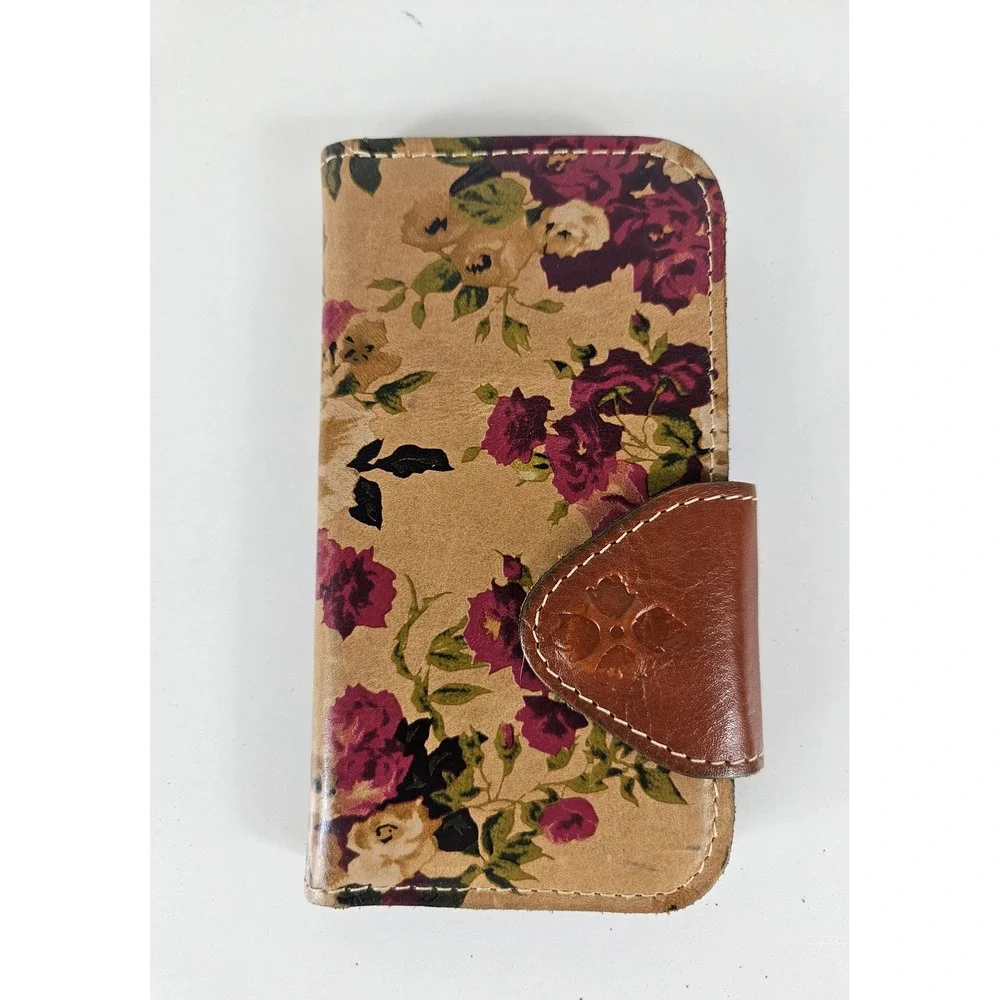 Patricia Nash Floral Leather Wallet‎ Phone Case Tan Rose Print iPhone X or XS