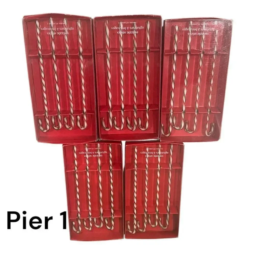 Pier 1 Candy Cane drink stirrers / tree ornaments 5 boxes