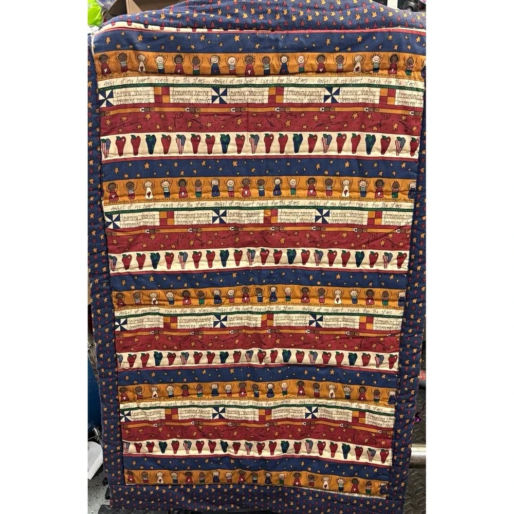 Handmade Classroom Decor Hanging Quilt School Pattern Vintage 40x24 Wall Art