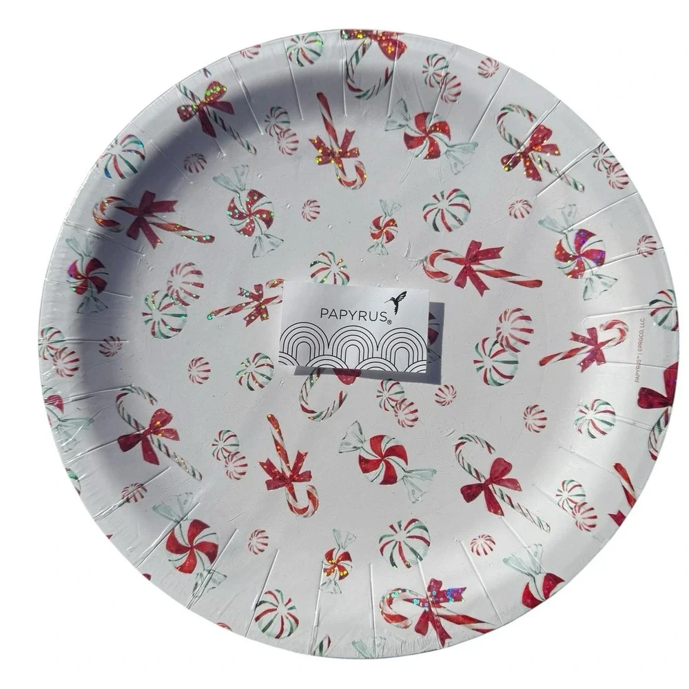 PAPYRUS Peppermint Candy Cane 48 Dinner Plates 10