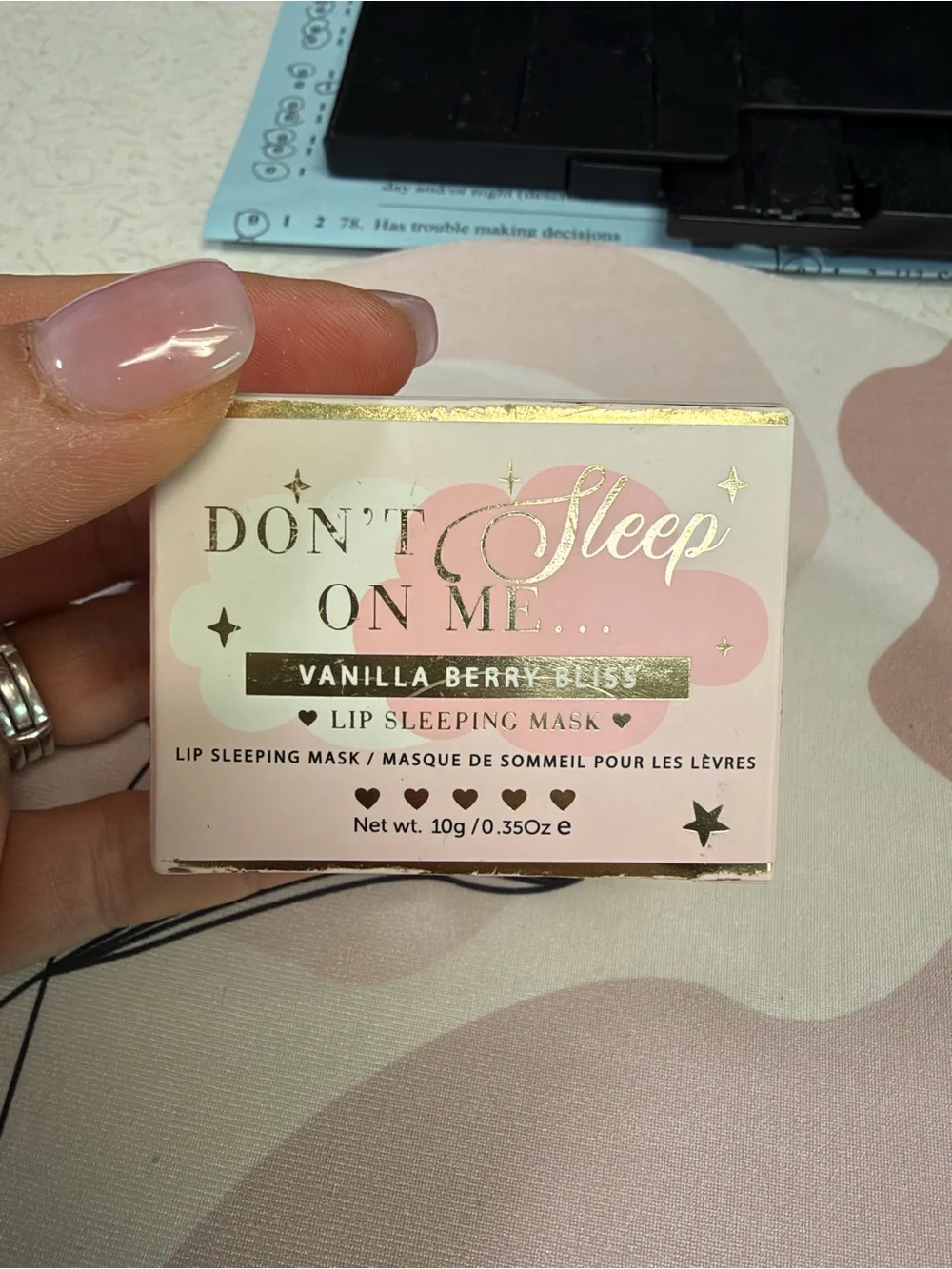 P Louise Pink & Cream Lip Sleeping Mask with Gold Accents