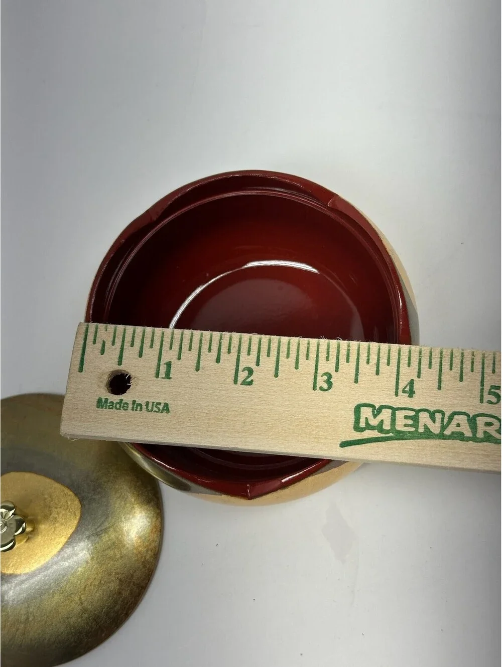 Vintage‎ Japanese Style Lacquerware Lidded Bowl Gold & Red Flower Finial B-13-2