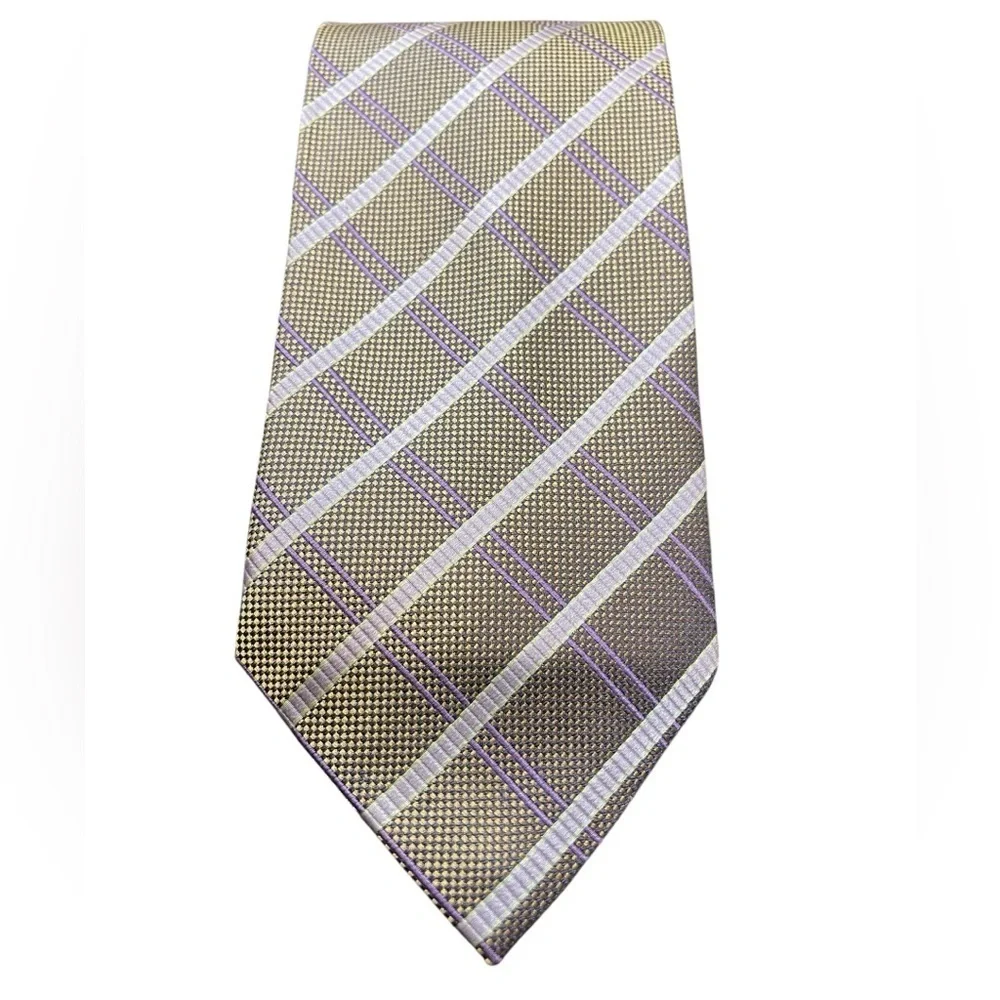 🖤❤️100% SILK Beautiful Valerio Galati Lavender & Golden Tie. STUNNING!!