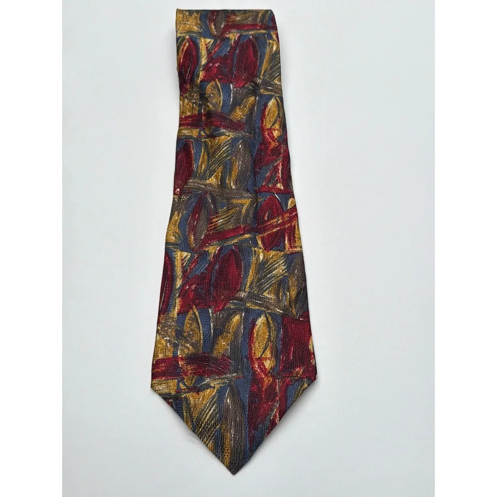 New Directions‎ Metropolitan Museum of Art Silk Tie Abstract Painterly Burgundy