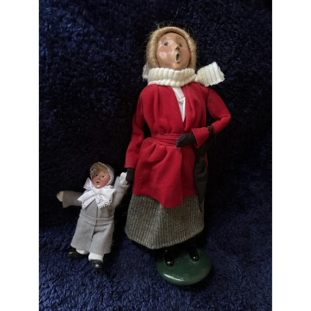 Vintage 1994 Byers Choice Carolers Mother & Child Figurine Set Chalfont‎ PA USA