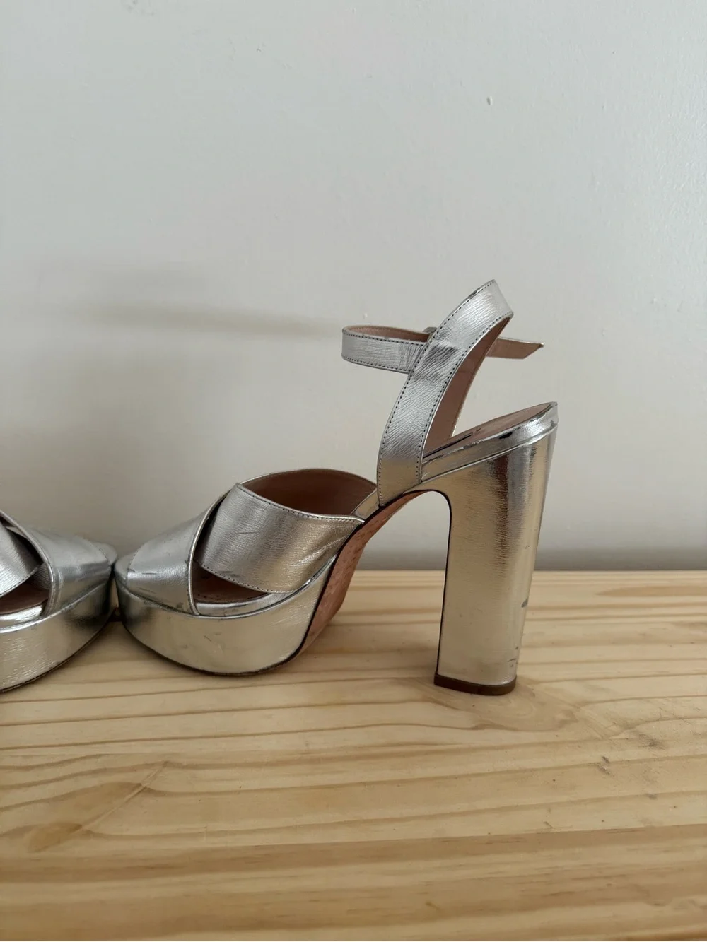 Stuart Weitzman silver crisscross