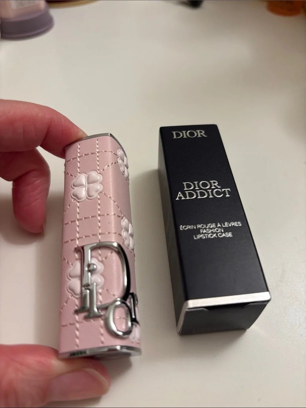 Dior pink lucky clover lipstick case brand new