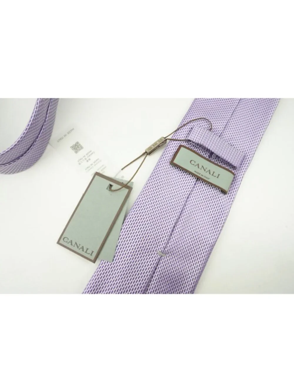Canali Lavender Orchid Vertical Birdseye Silk Tie Brand New With Tags