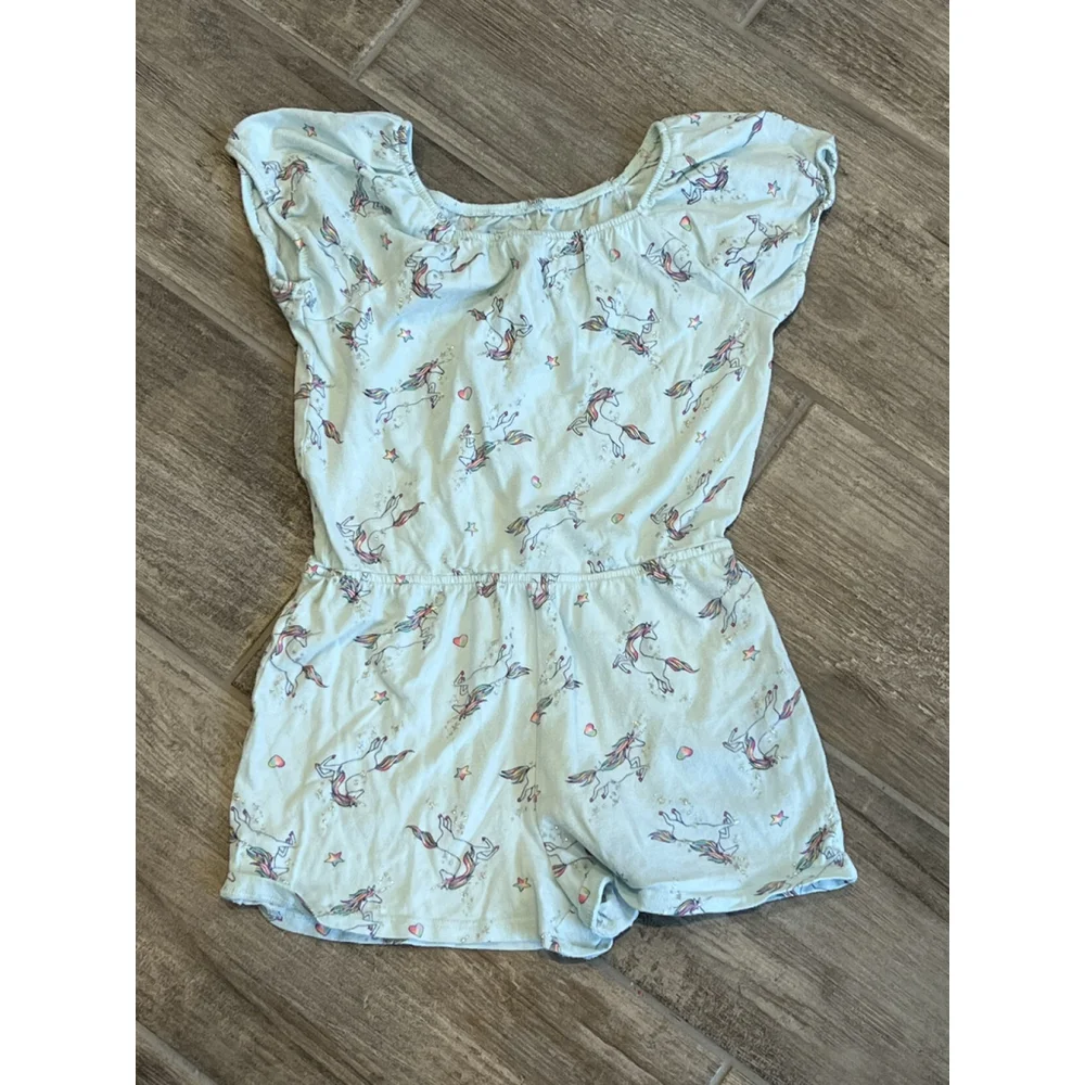 Jumping Beans Unicorn‎ Romper Girls Outfit Playwear Cute Summer Size 7