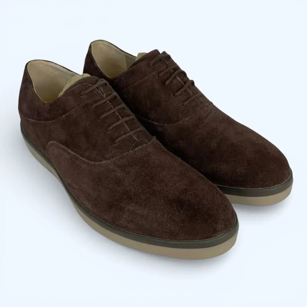 FitFlop Mens Lewis Suede Lace up Brown Suede Oxford Sneaker Casual Comfort SZ 11