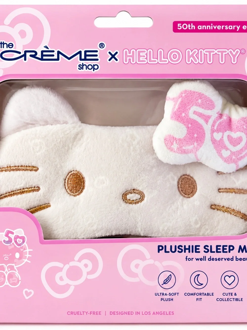 🎀 THE CRÈME SHOP × HELLO KITTY — 50TH ANNIVERSARY PLUSHIE SLEEP MASK 🎀