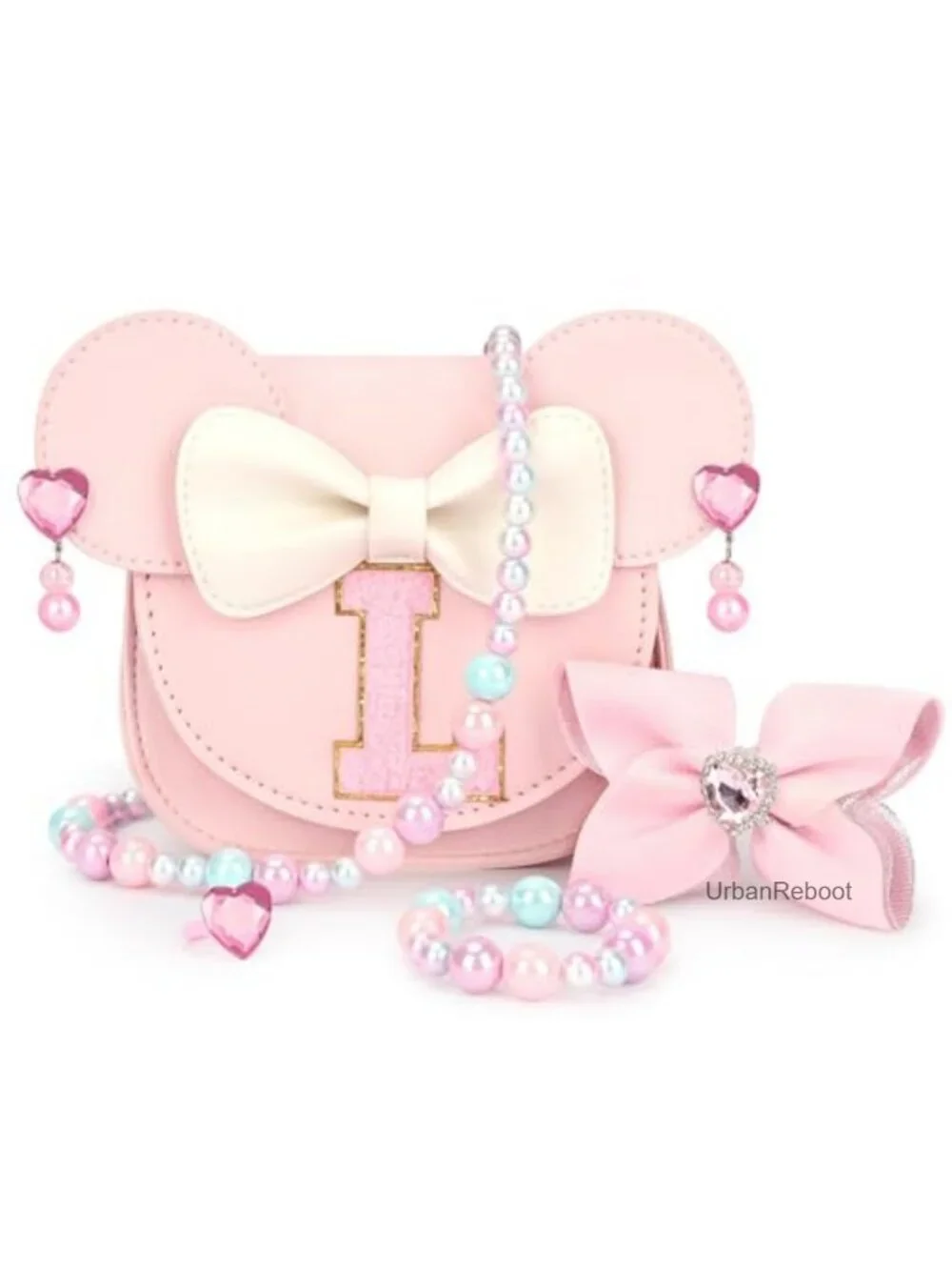 Girls Toddler Purse Set Faux Leather Heart Wristlet Gift for Kids