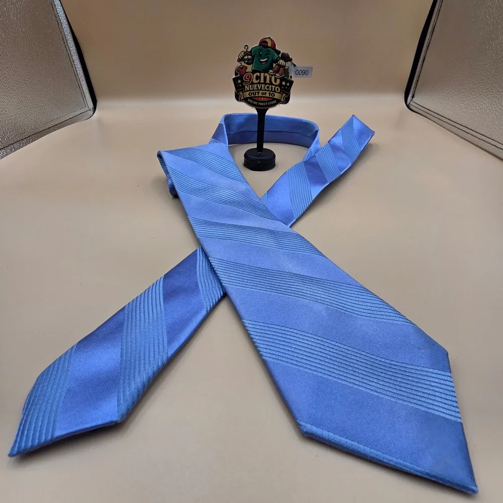 English‎ Laundry Mens Blue Tonal Diagonal Stripe 100% Silk Necktie