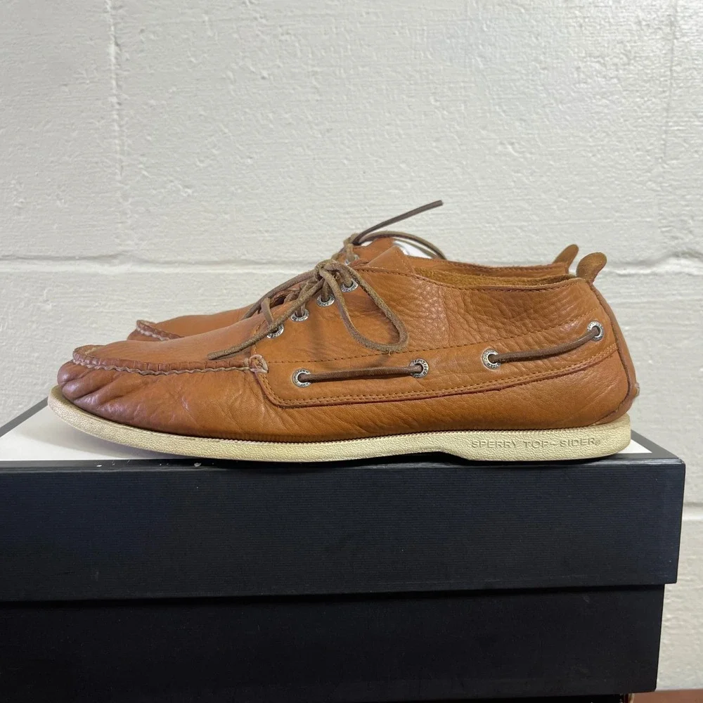 Sperry Top-Sider Brown Leather‎ Boat Shoes Moc Toe Loafers Men's Size 12 M
