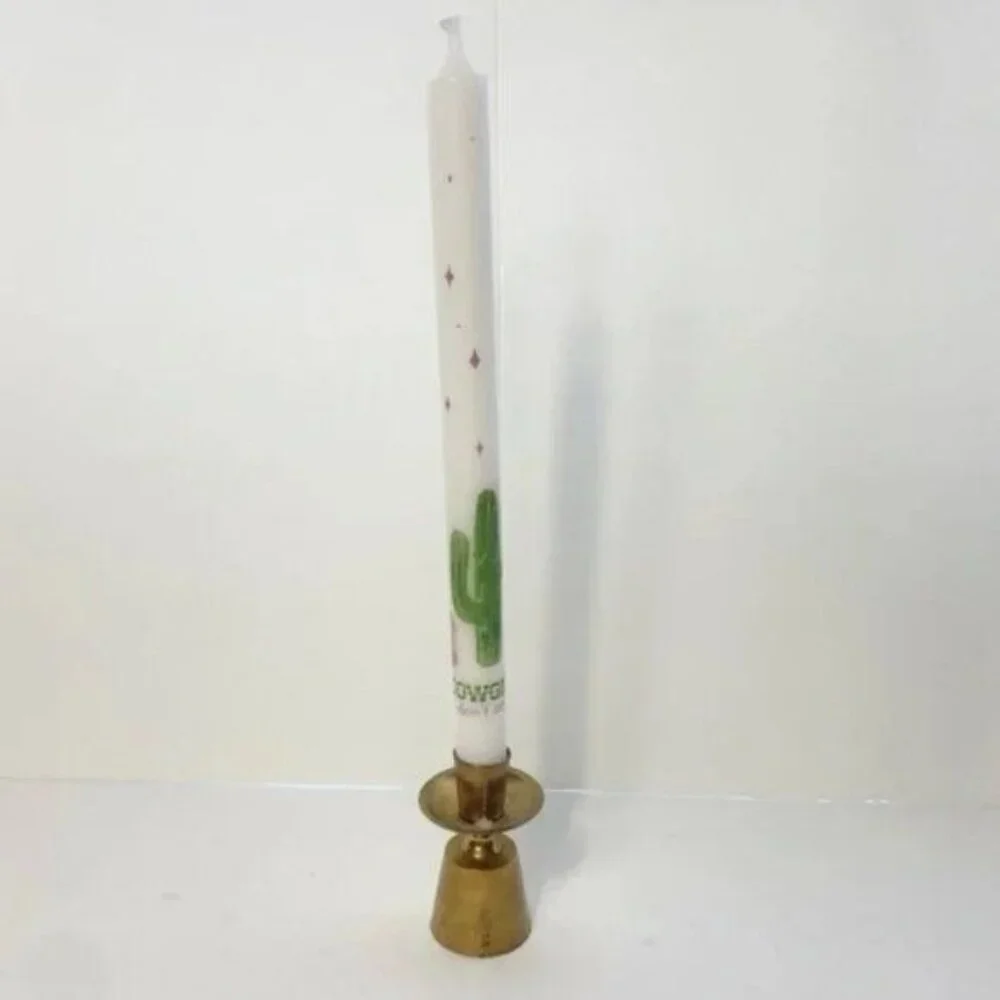 Cowgirls Don’t Cry White Unscented Taper Candles Set Of 4 Made In Portugal