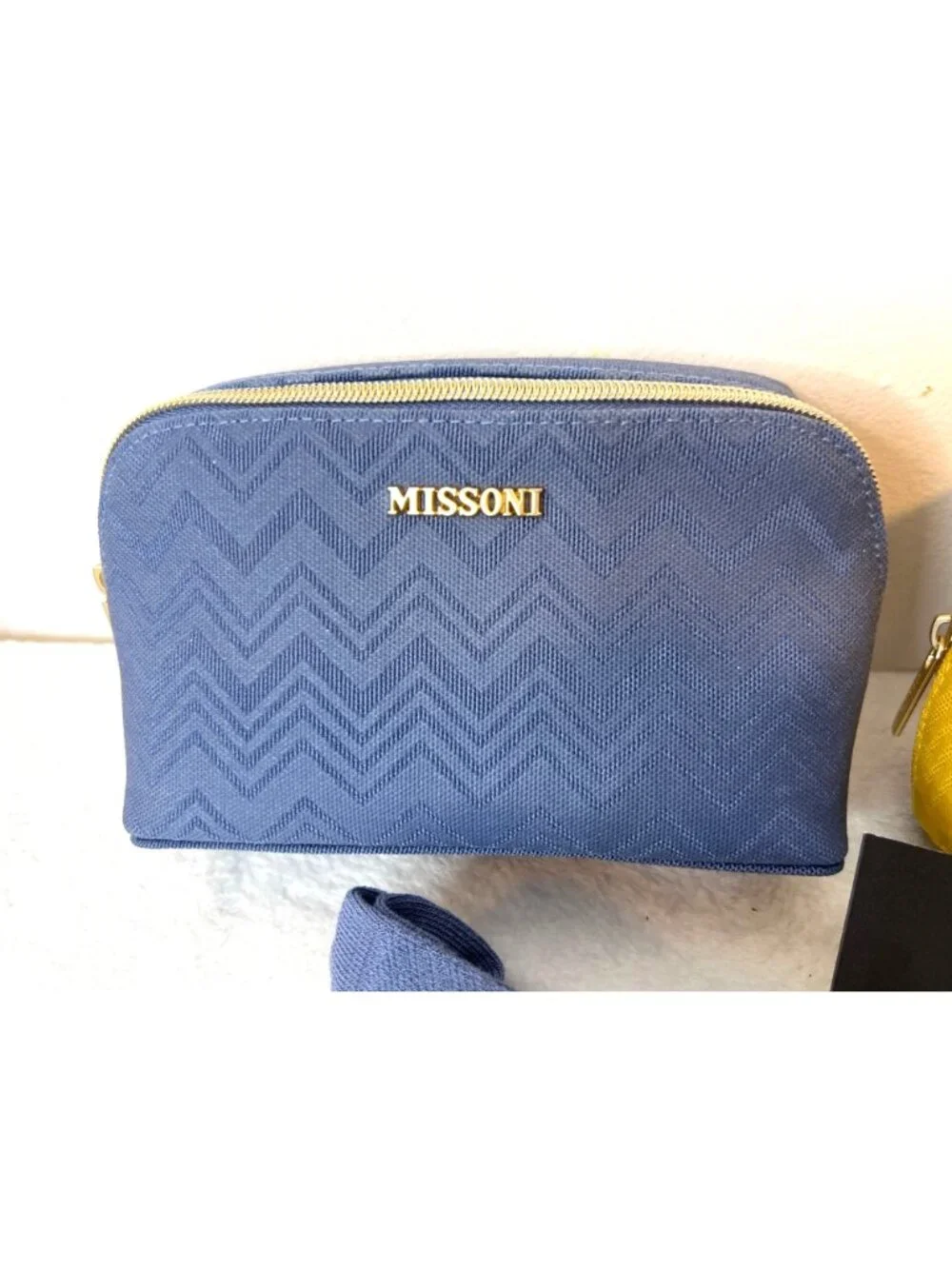 Missoni Delta One Amenity Kits bundle 2 Blue and Yellow Lot One w/Accessories