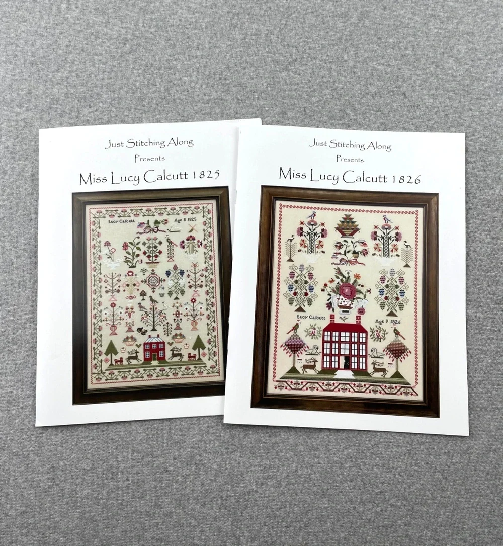 Lot of 2 Miss Lucy Calcutt 1825 / 1826 Cross Stitch Charts Just Stitching Along