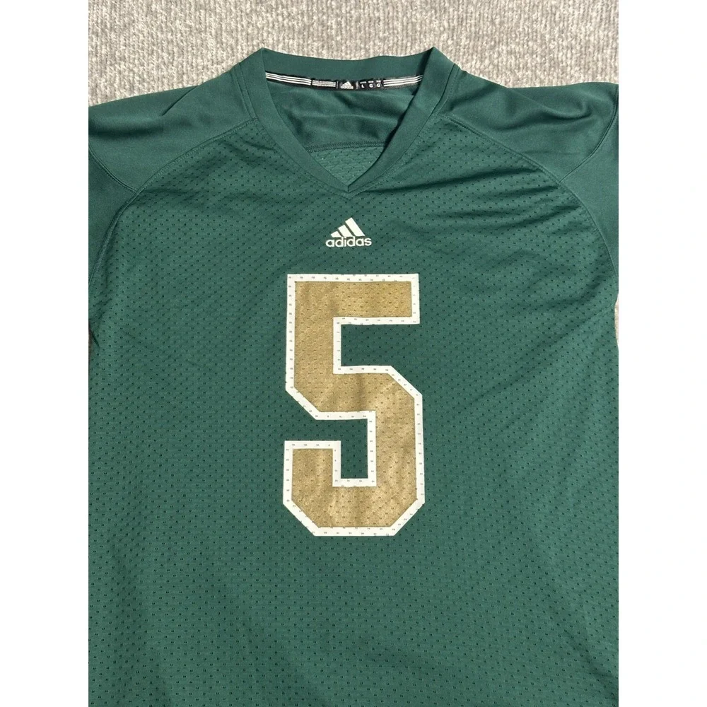 Vintage Notre Dame Adidas Football Jersey Mens L Green Y2K #5 Irish