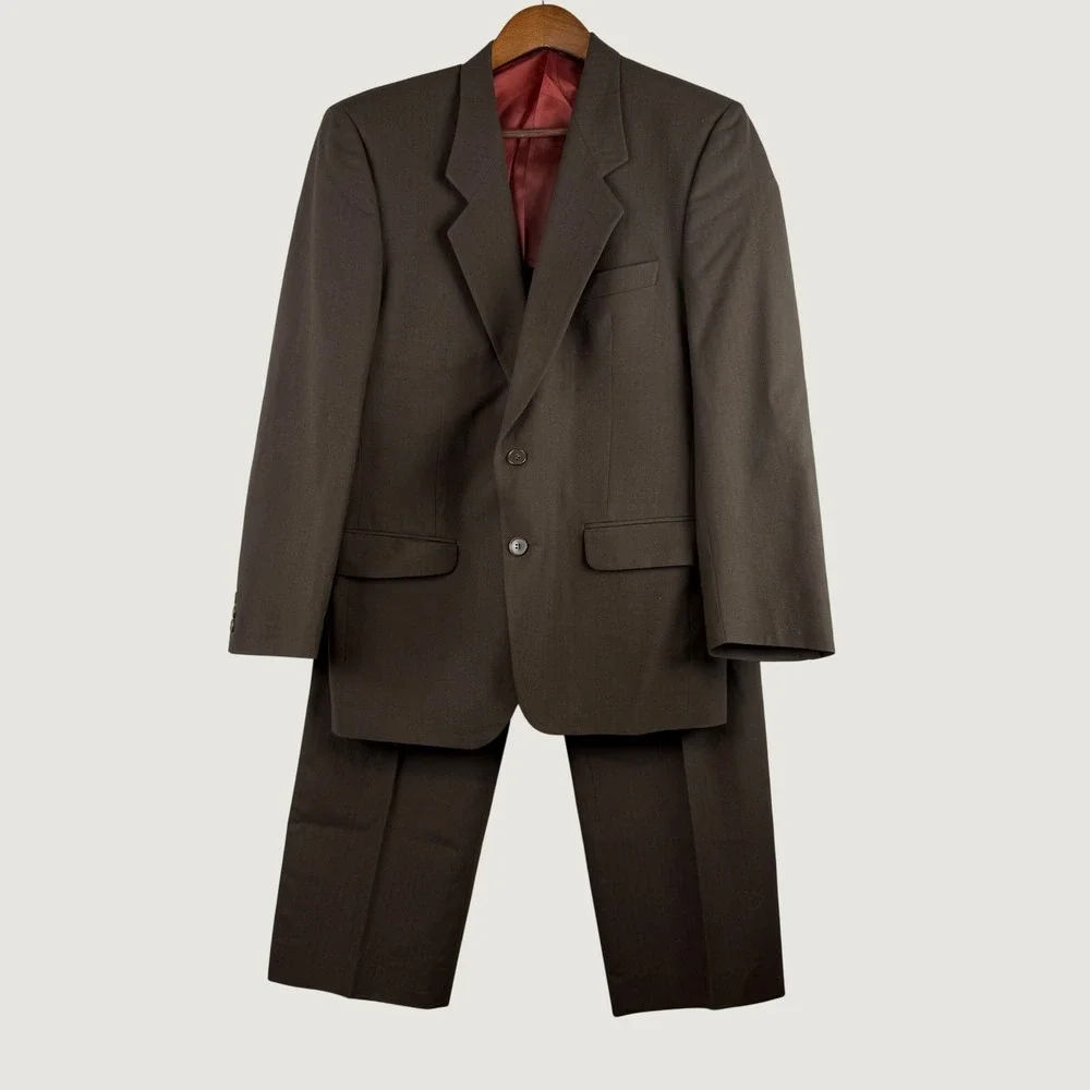 De Witt Robert's VTG Wool Suit Mens 39 Brown Classic Heritage Old Money Academia