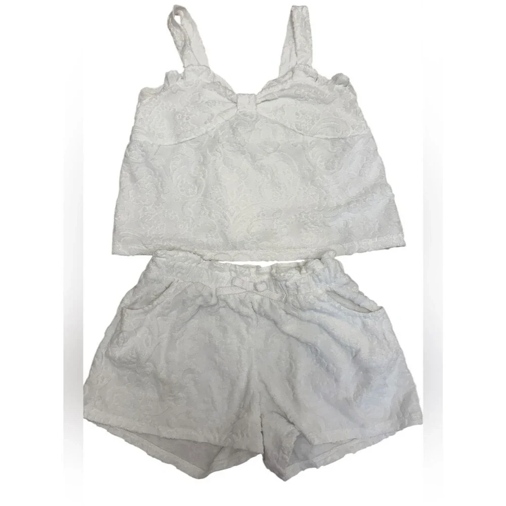 Janie and Jack Floral Terry Jacquard Short Set Size 10