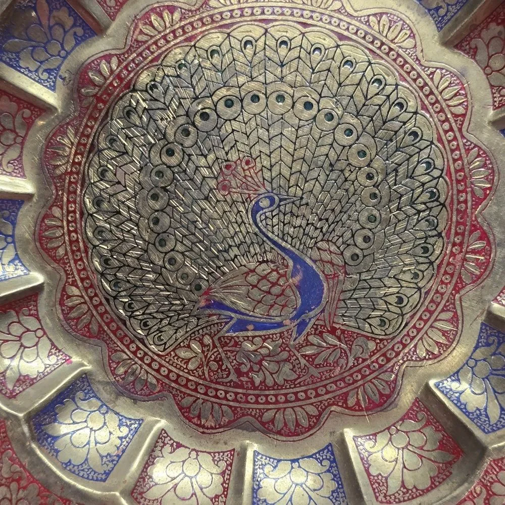 Vintage engraved peacock