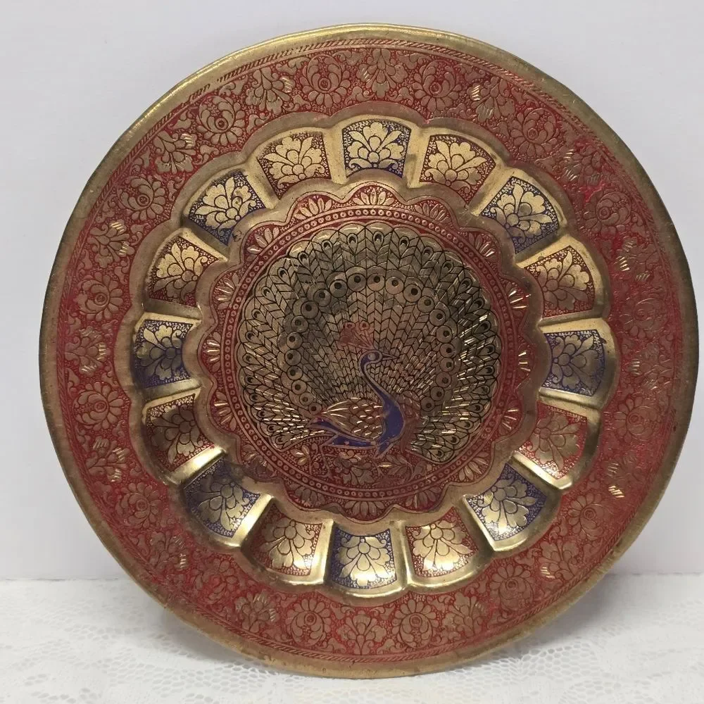 Vintage engraved peacock