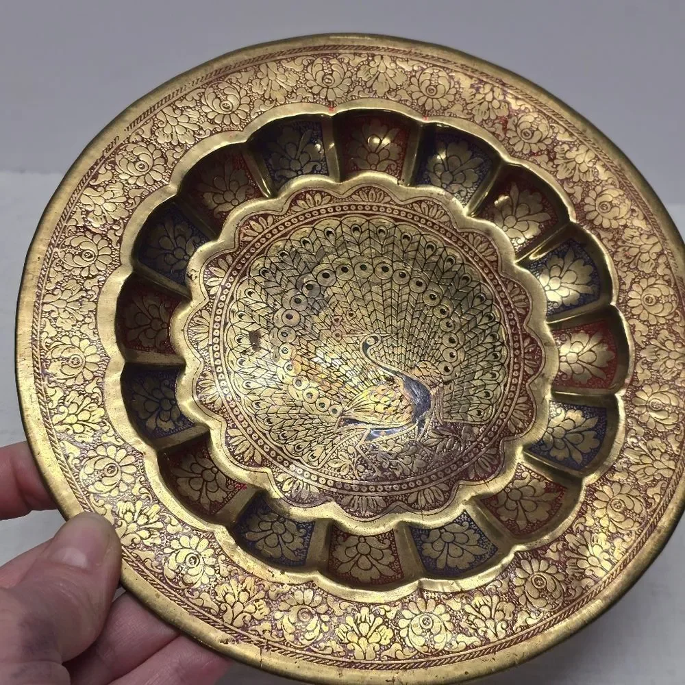 Vintage engraved peacock