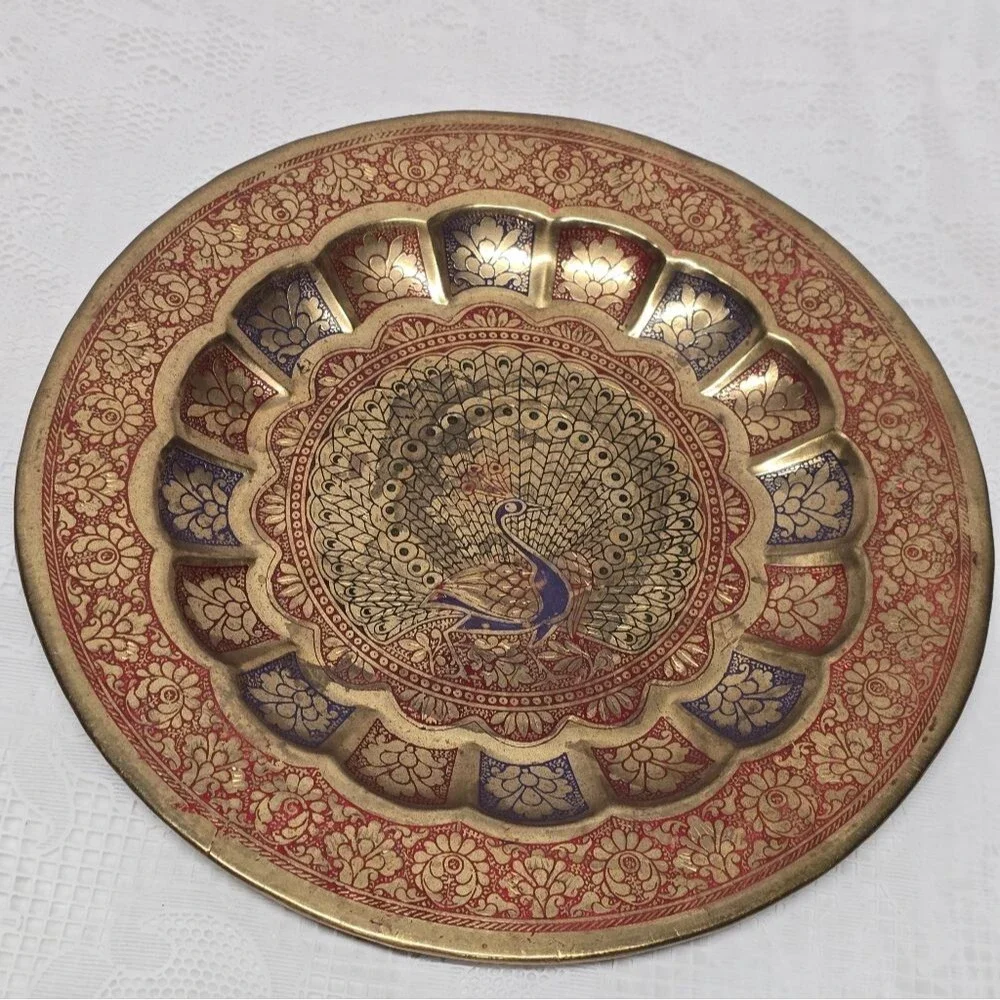 Vintage engraved peacock
