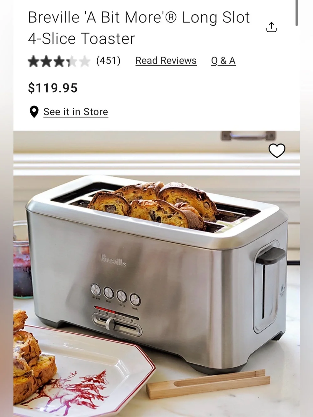Breville Toaster, stainless steel, brand new