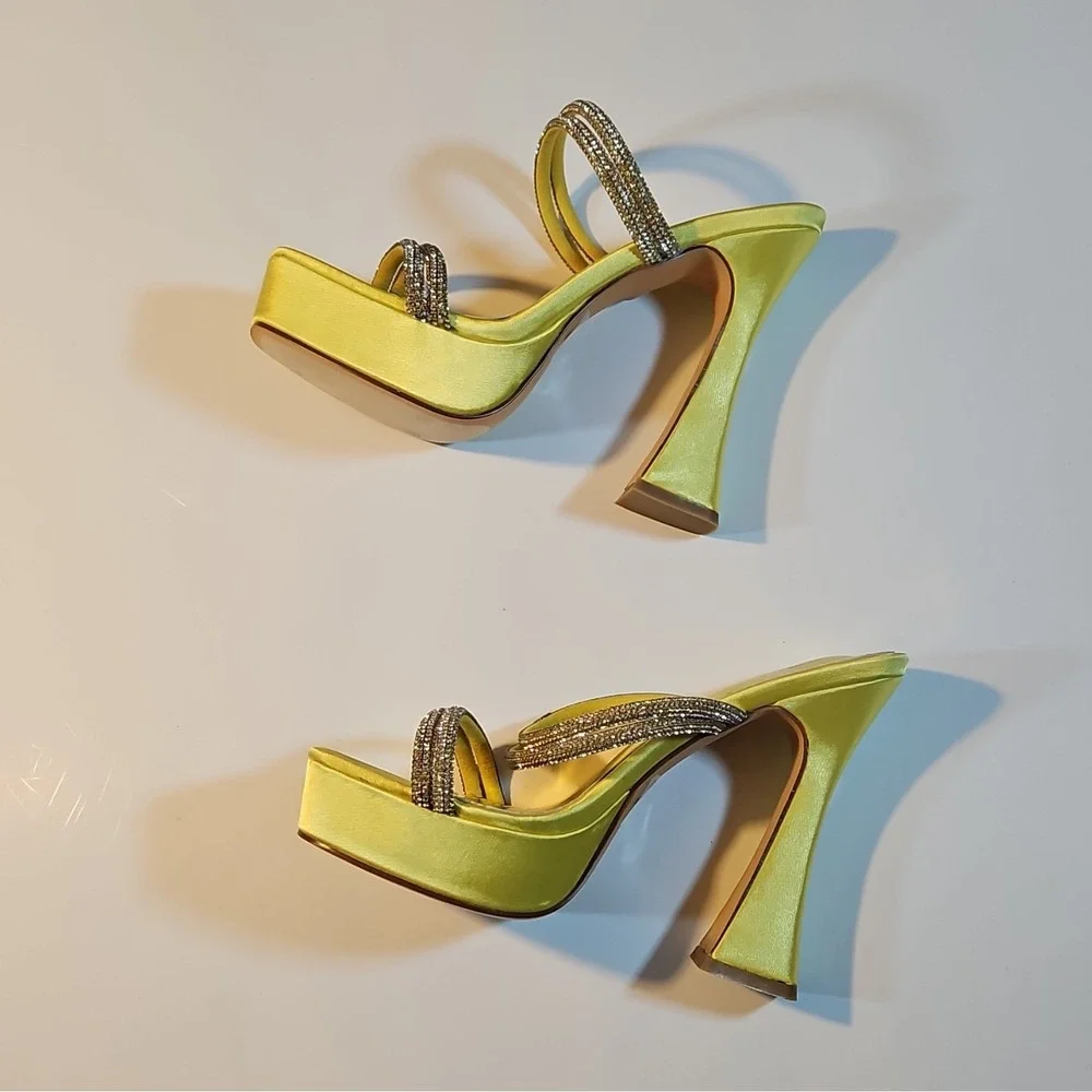 Cathy Jean platform strappy yellow