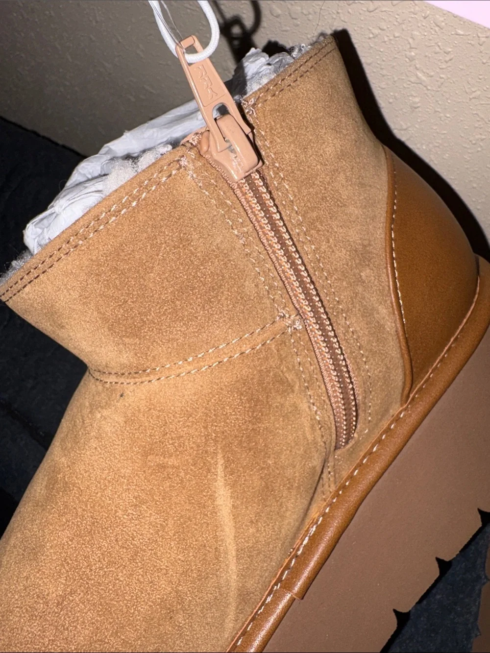 Wild Fable Suede Platform Ankle Boots in Chestnut